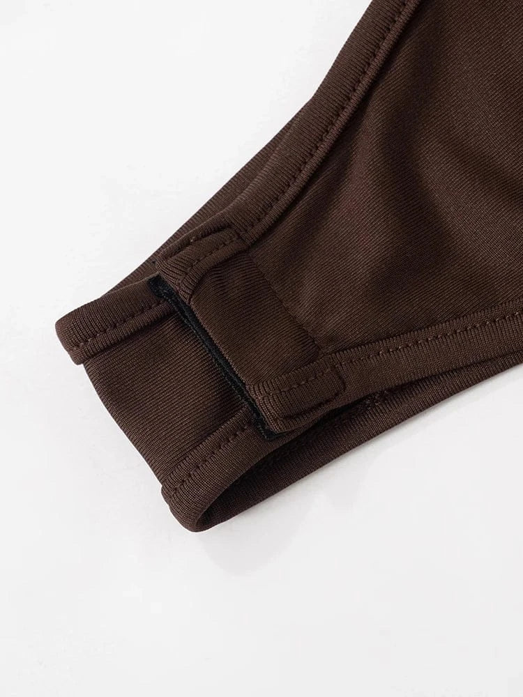 Weird Puss Tassel Swing Collar Bodysuit Women Chic Elegant Hipster Summer Fashion Sleeveless Wild Basic Midnight Stretch Tops - SN Wigs & More