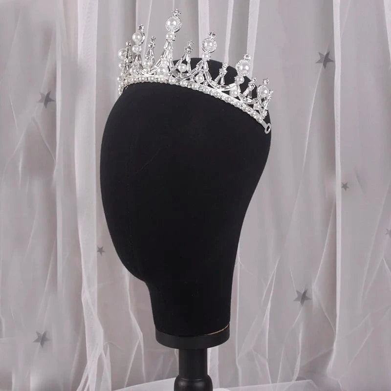 White bride pearl zircon tiaras and crowns wedding jewelry crown wedding accessories crown