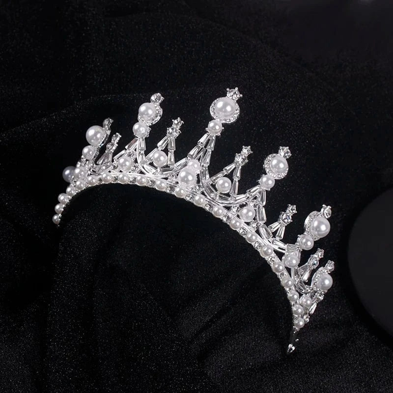 White bride pearl zircon tiaras and crowns wedding jewelry crown wedding accessories crown