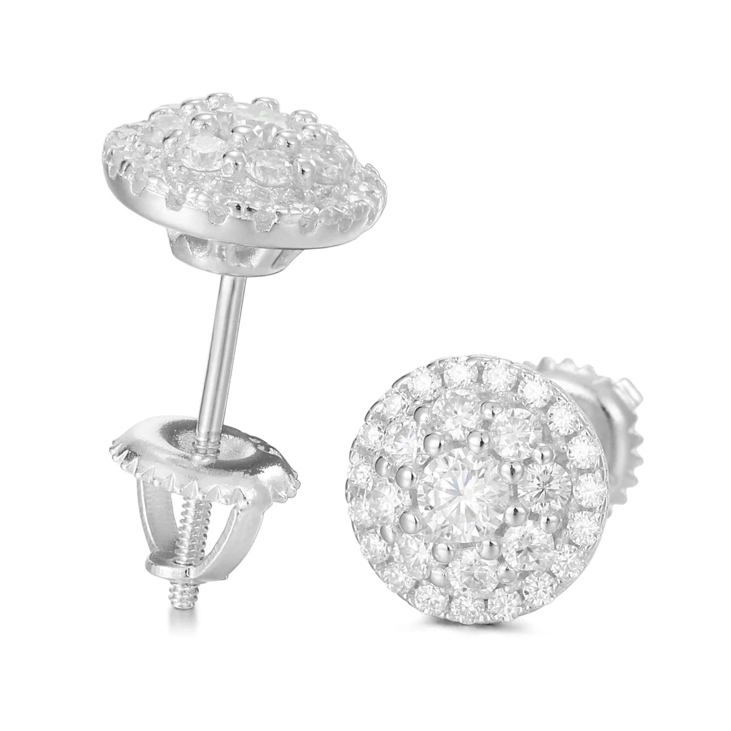 White Gold Pass Diamond Tester VVS Moissanite Earrings Hypoallergenic 925 Sterling Silver Men Women Jewelry Wholesale Price White Gold