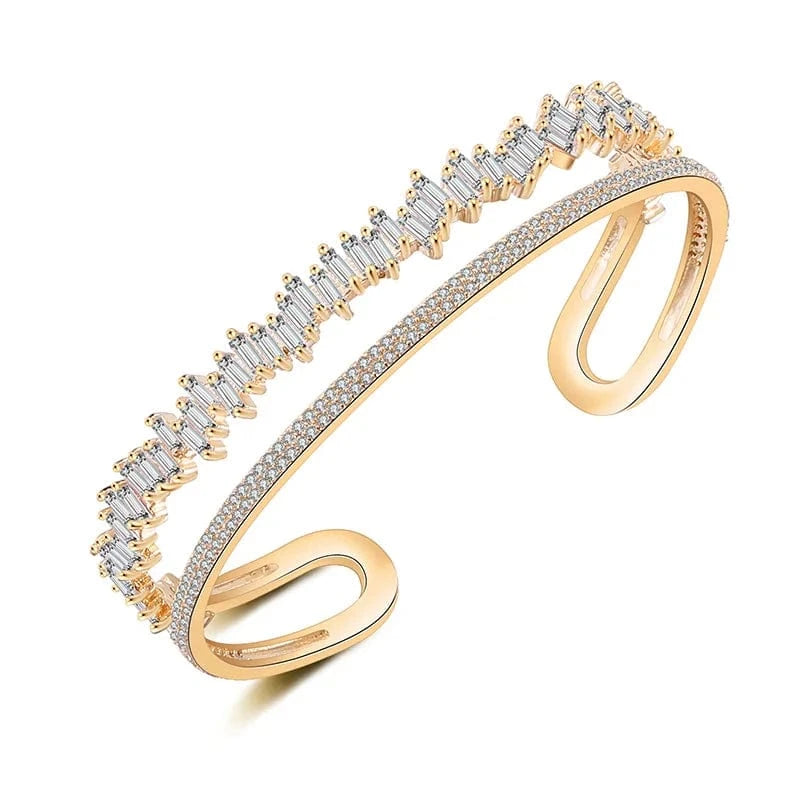 white gold plating RAKOL BP167 silver crystal bangle cubic zirconia bangle for women