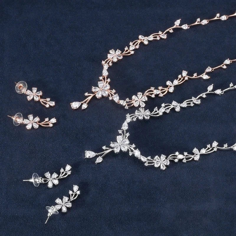 White gold RAKOL SP442 luxury jewelry set wedding jewelry accessories set for women