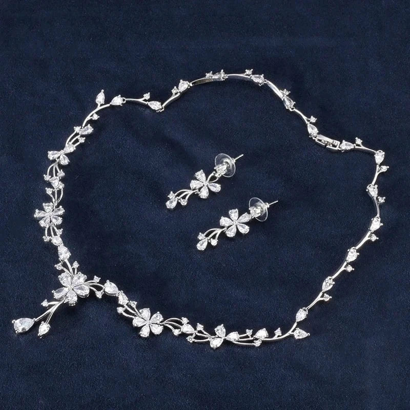 White gold RAKOL SP442 luxury jewelry set wedding jewelry accessories set for women