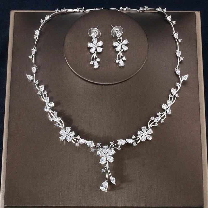White gold RAKOL SP442 luxury jewelry set wedding jewelry accessories set for women