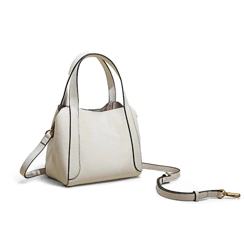 White High quality luxury Genuine Leather women buckle bags handbag