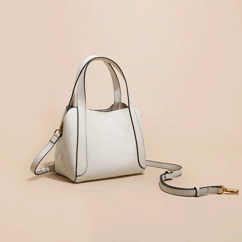 White High quality luxury Genuine Leather women buckle bags handbag