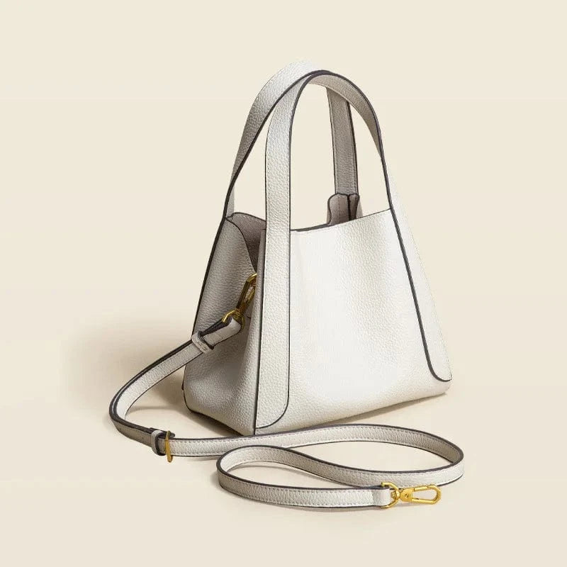 White High quality luxury Genuine Leather women buckle bags handbag