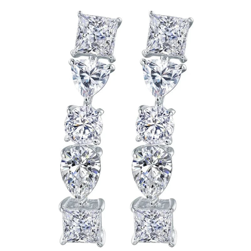 White Messi Gems jewelry gift high quality 18K  gold color earring moissanite  stud earring