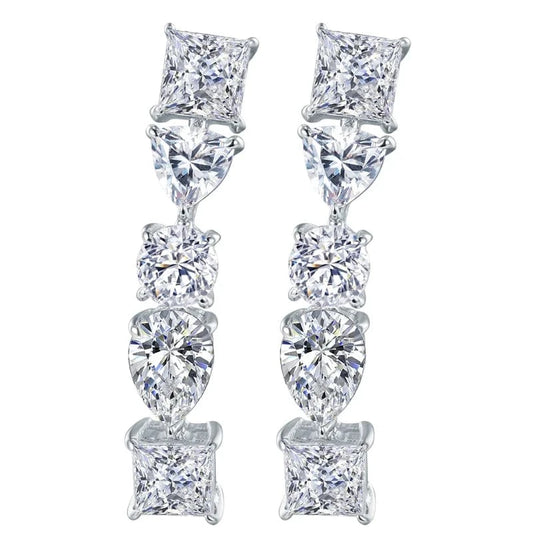 White Messi Gems jewelry gift high quality 18K  gold color earring moissanite  stud earring