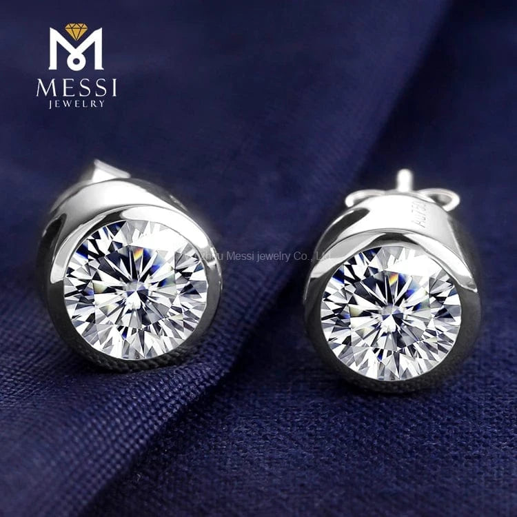 White Messi jewelry 18k solid gold latest fashion wedding jewelry earring
