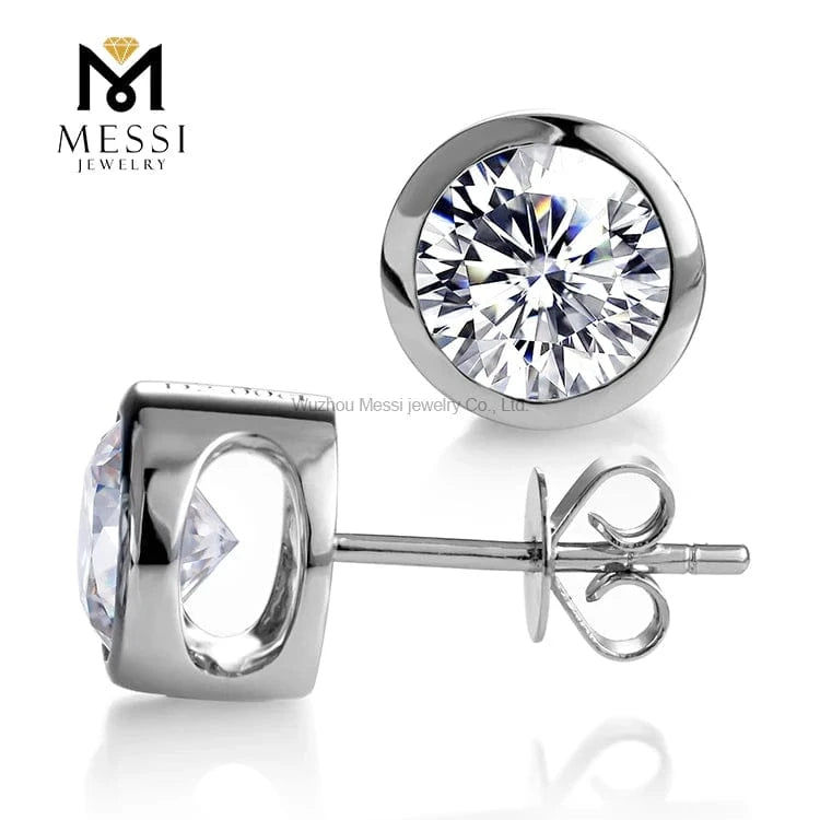 White Messi jewelry 18k solid gold latest fashion wedding jewelry earring