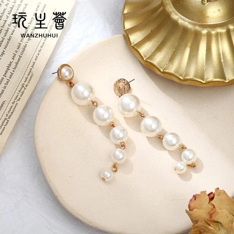 White New Design Multi Style Fashion Elegant Drop Earring Pearl Earrings For women statement Trendy Jewelry	gold pearl earrings