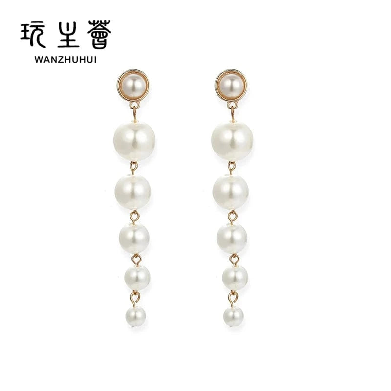 White New Design Multi Style Fashion Elegant Drop Earring Pearl Earrings For women statement Trendy Jewelry	gold pearl earrings