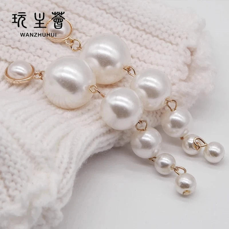White New Design Multi Style Fashion Elegant Drop Earring Pearl Earrings For women statement Trendy Jewelry	gold pearl earrings