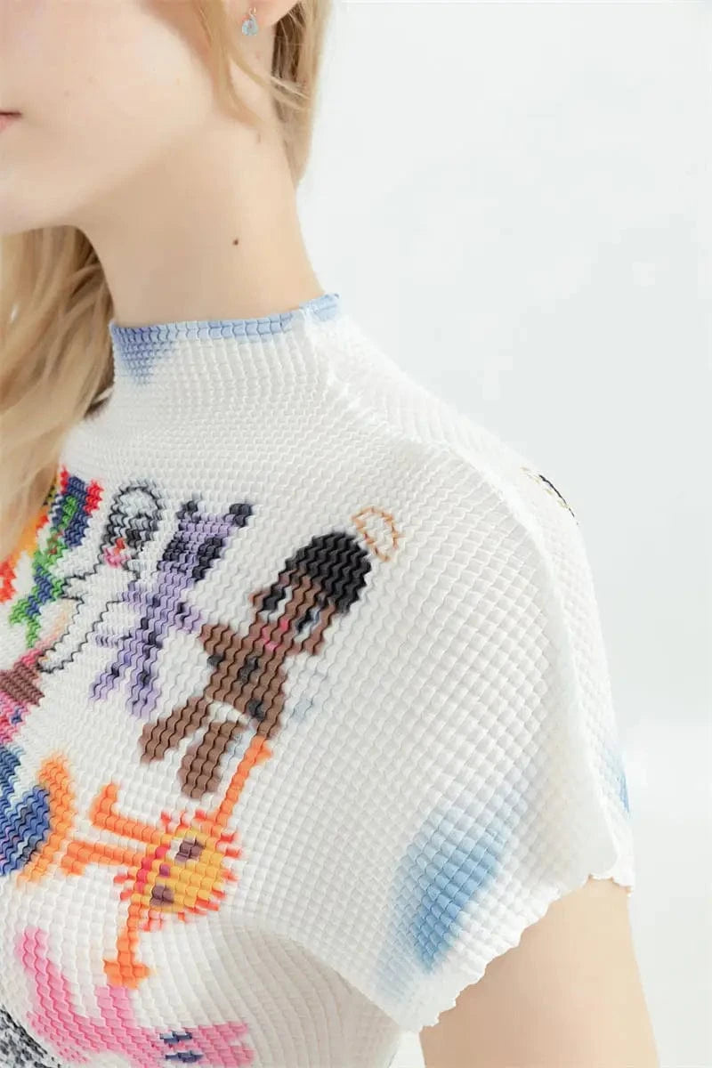 White / One Size Women's T-shirt Harajuku Korean Y2k Graphic Print Short Sleeve Tee Top Clothes Fashion Vintage Streetwear O-Neck T-shirts Summer