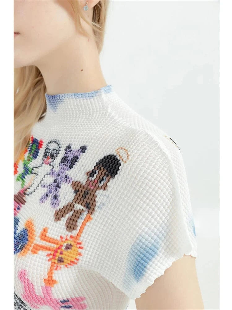 White / One Size Women's T-shirt Harajuku Korean Y2k Graphic Print Short Sleeve Tee Top Clothes Fashion Vintage Streetwear O-Neck T-shirts Summer