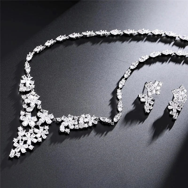 White RAKO SP255  diamond zircon fine   wedding bridal jewelry sets  18K gold plated fine jewelry sets