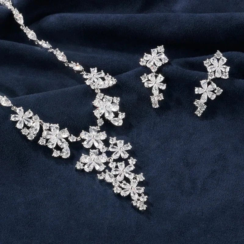 White RAKO SP255  diamond zircon fine   wedding bridal jewelry sets  18K gold plated fine jewelry sets