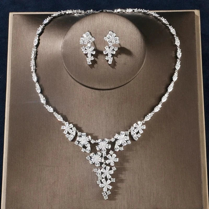 White RAKO SP255  diamond zircon fine   wedding bridal jewelry sets  18K gold plated fine jewelry sets