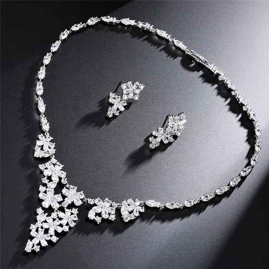 White RAKO SP255  diamond zircon fine   wedding bridal jewelry sets  18K gold plated fine jewelry sets
