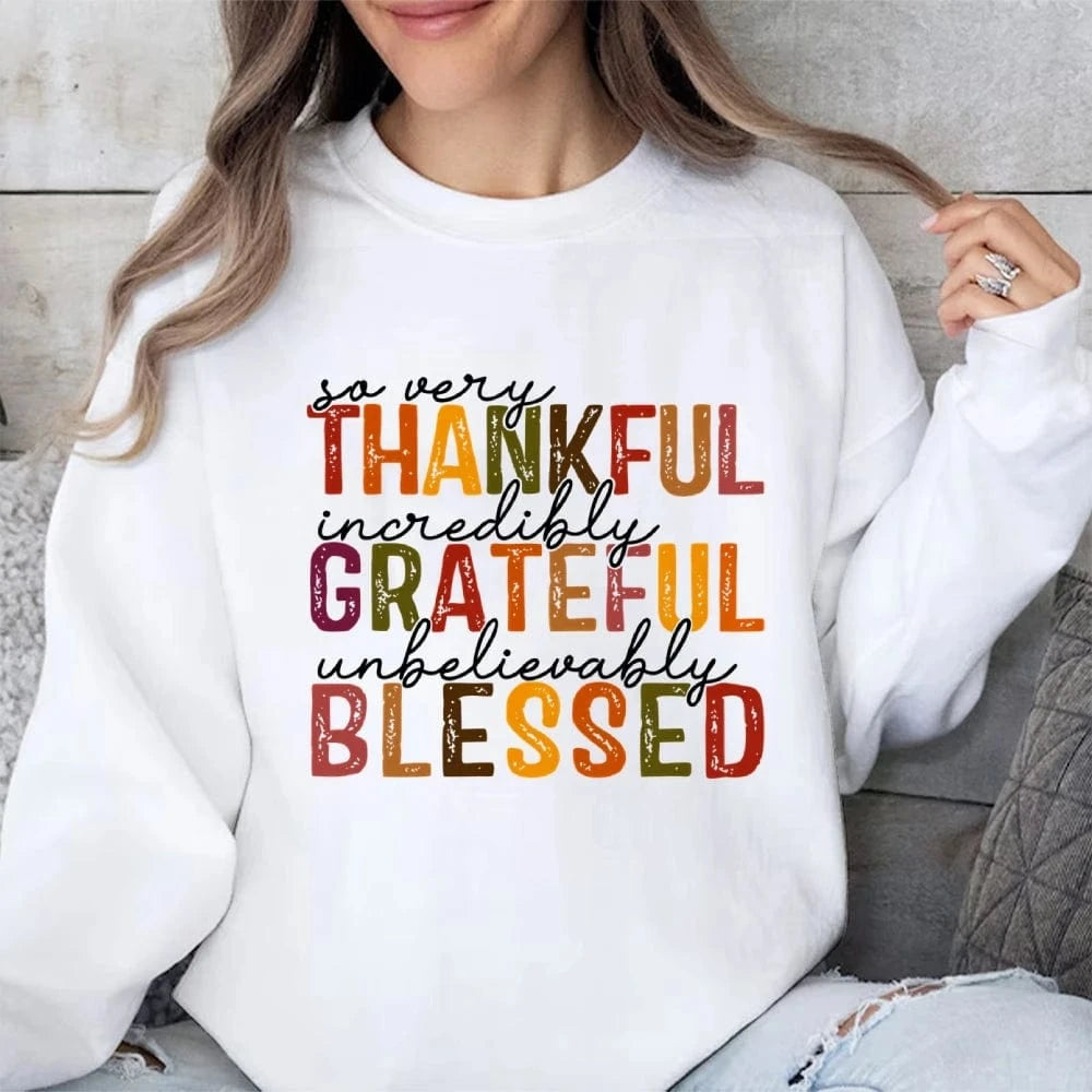 WHITE / S Simple Letter Print Sweatshirt Crew Neck Jumper Unisex Street Casual Wear Long Sleeve Warm Autumn Top New 2024 Fashion