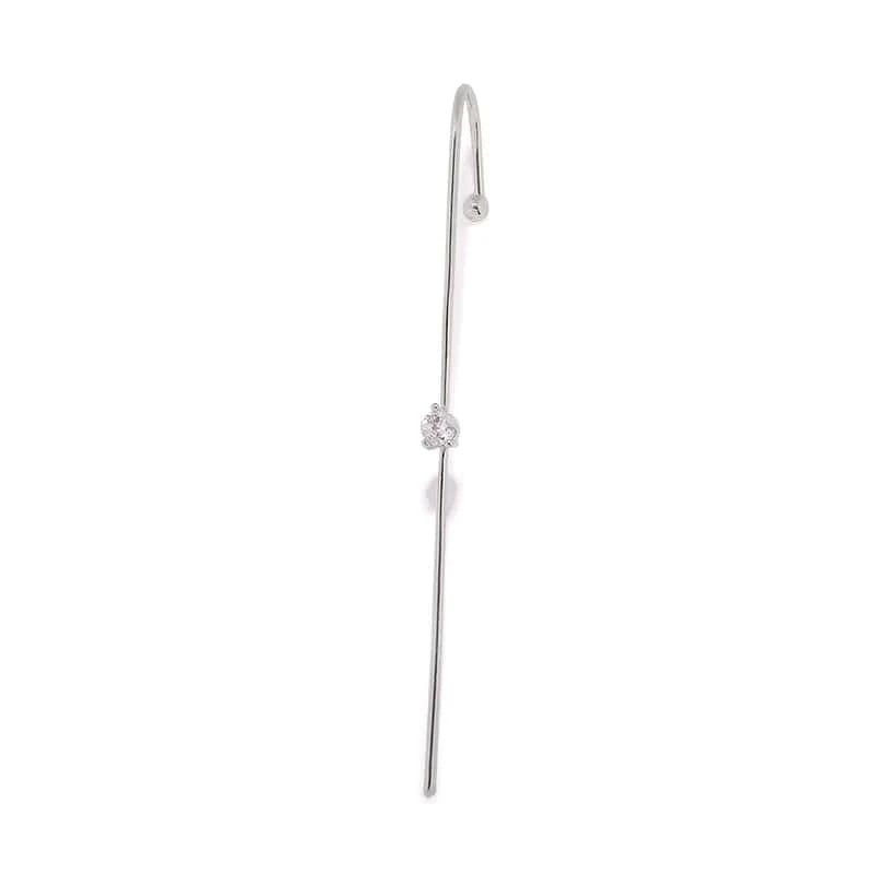 White stone white gold RAKOL EP2593   Fashion  Zircon Crystal Wrap Crawler  gold plated  Hook Stud Earrings for Women