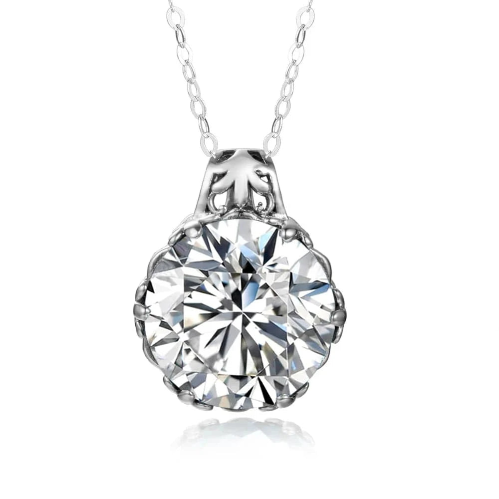 White Zircon Vintage Women Aquamarine Gemstone Pendant 925 Silver Necklace Pendant Gemstone Wedding Jewelry