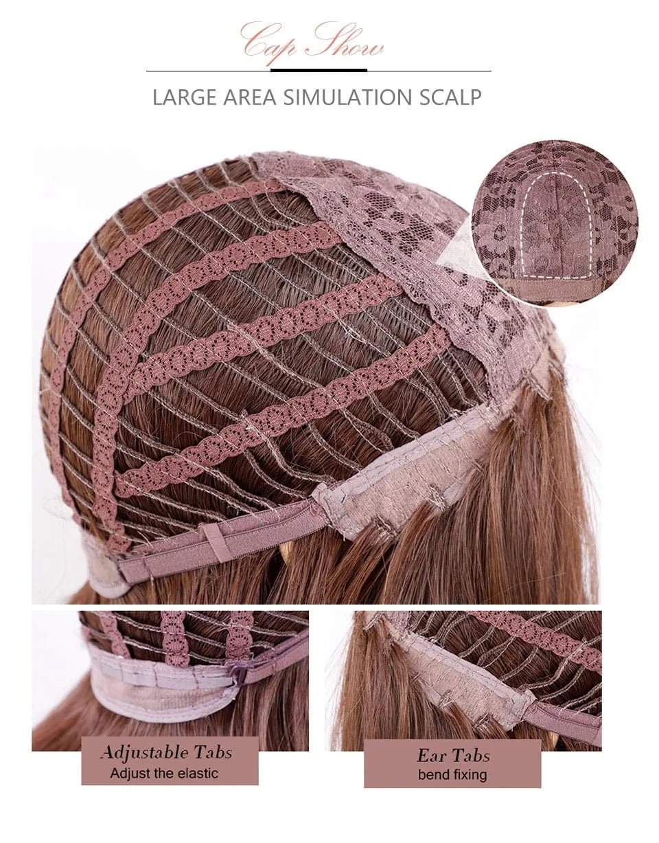 Whole Sale Nice Long Curly Ready Made Wig Manufacturer Product With Bangs Vendor Cheap Synthetic Hair Wavy Wigs For Black Women