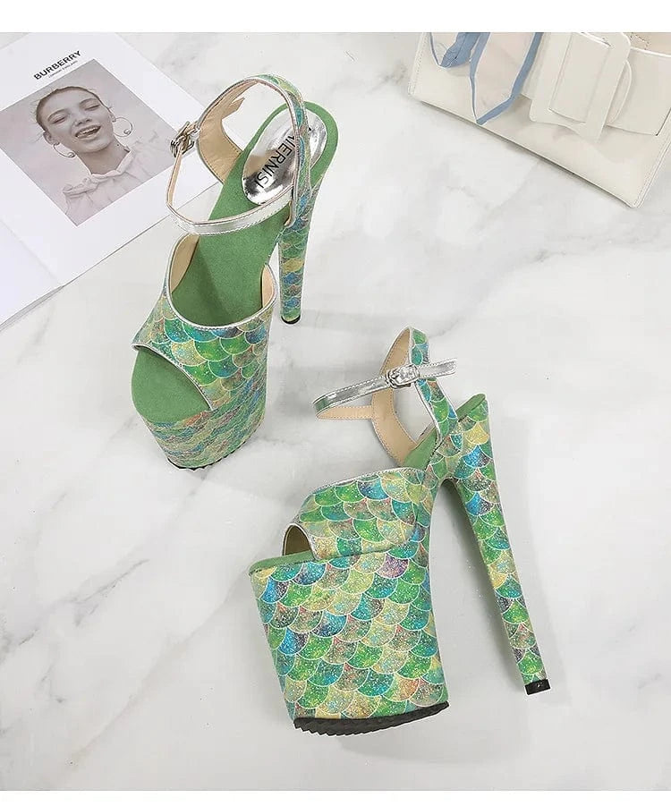 Wholesale 20 CM Stiletto Strippers Ankle Strap Platform Sandals Ladies High Heel Women's Pole Dance Shoes Heeled Sandals