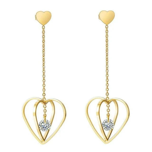 Wholesale 2024 Cuban Chain Pearl Earrings 18K Gold Plated Women Stainless Steel Drop Earrings