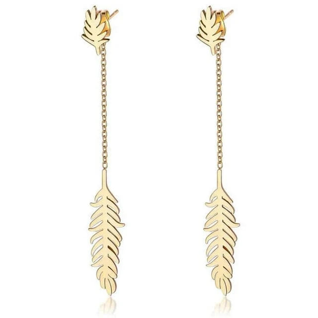 Wholesale 2024 Cuban Chain Pearl Earrings 18K Gold Plated Women Stainless Steel Drop Earrings
