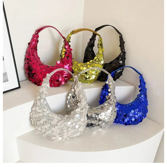 Wholesale 2024 new fashion party club shiny sequined designer handbags womens bags