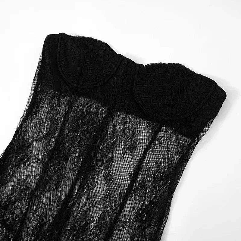 Wholesale 2024 spring boutique fashion elegant hot sexy lace jumpsuits with skirts set