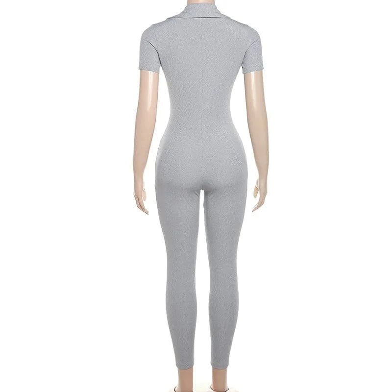 Wholesale 2024 spring boutique fitness short sleeve one piece women's jumpsuits playsuits
