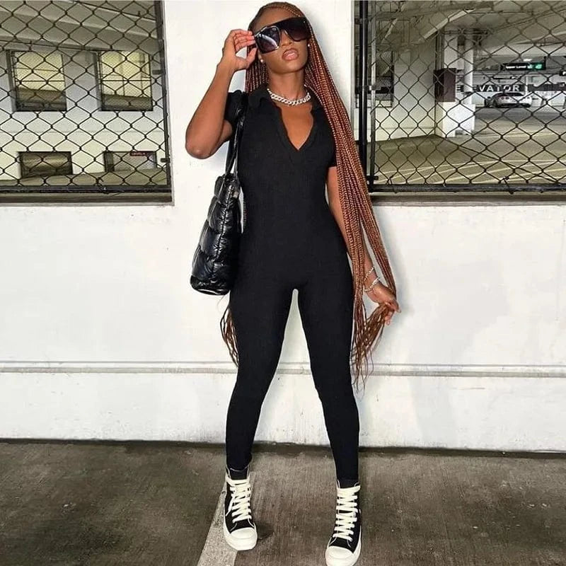 Wholesale 2024 spring boutique fitness short sleeve one piece women's jumpsuits playsuits