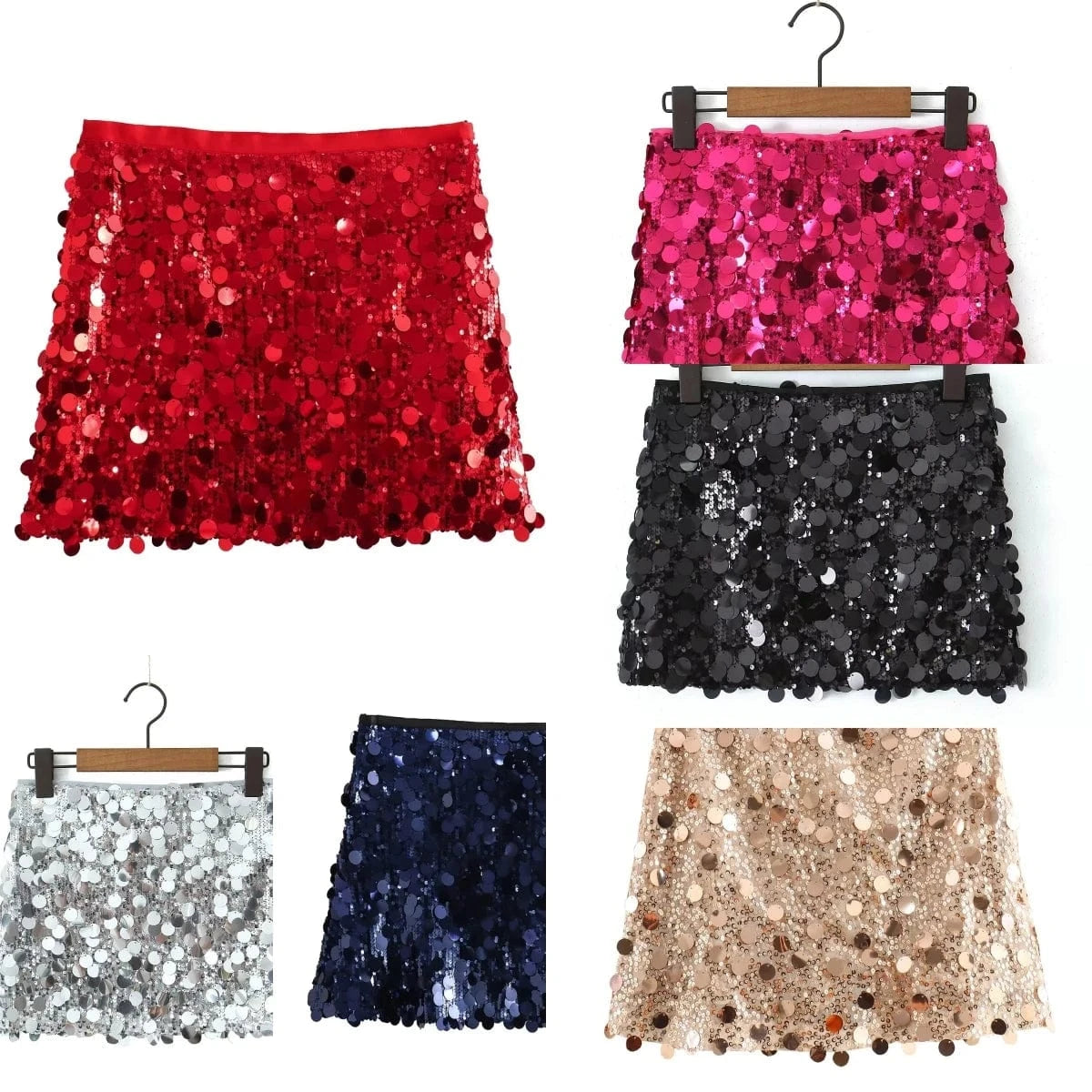 Wholesale 2024 Spring Fashion Ladies Popular Sequined Shiny Club Wear Party Womens Skirts