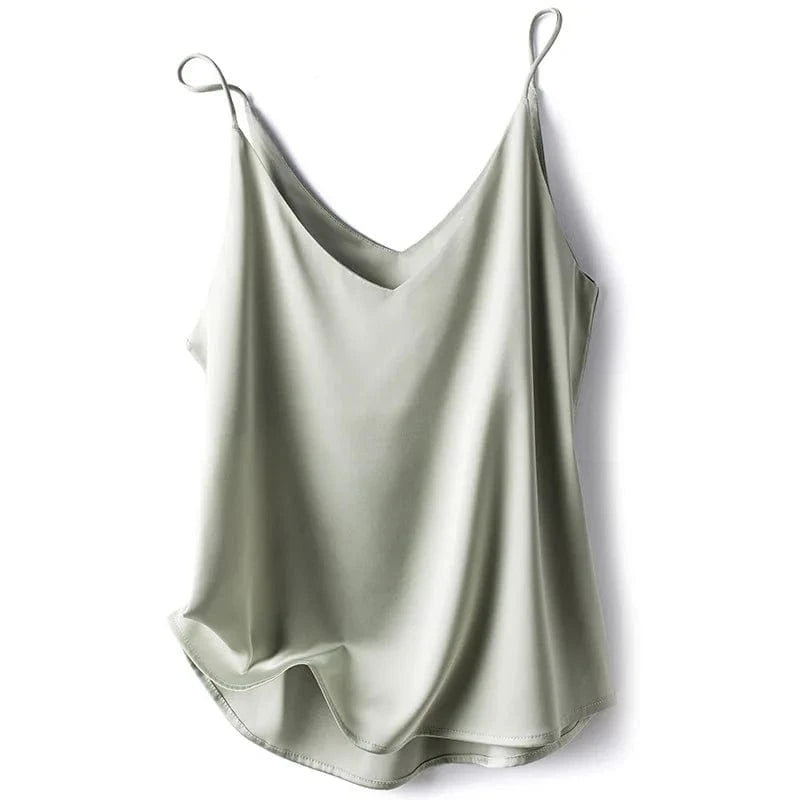 Wholesale 2024 Summer Wear Women's Sexy Satin Crop Top Spaghetti Strap Camisole Tops Vest Strap Tank Tops