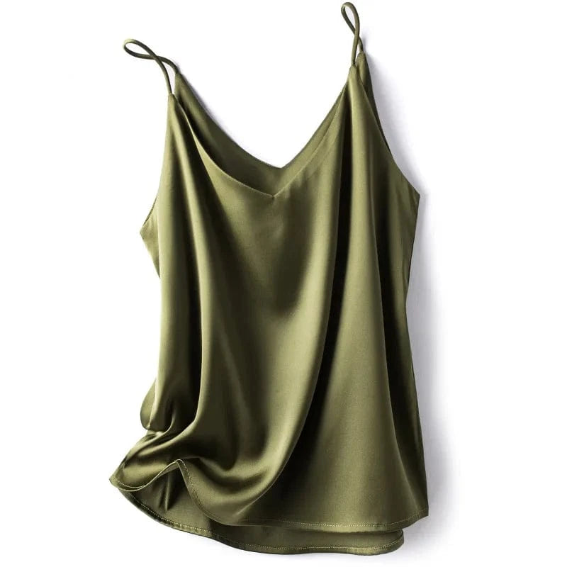 Wholesale 2024 Summer Wear Women's Sexy Satin Crop Top Spaghetti Strap Camisole Tops Vest Strap Tank Tops