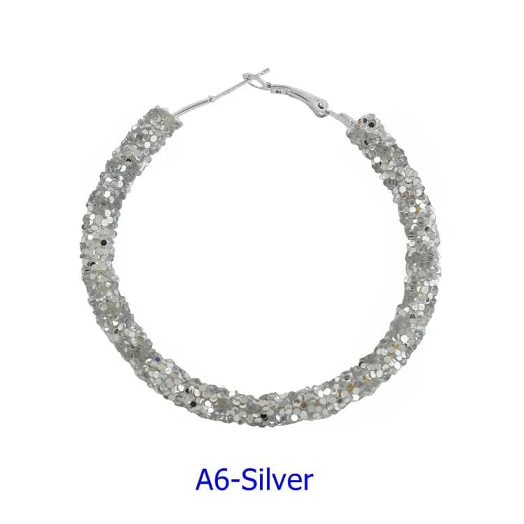 Wholesale 6.5 cm Big Circle Earring Full Rhinestone Viscose Show Earrings Colorful Wedding Jewelry Crystal Hoop Earrings