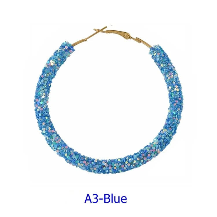 Wholesale 6.5 cm Big Circle Earring Full Rhinestone Viscose Show Earrings Colorful Wedding Jewelry Crystal Hoop Earrings