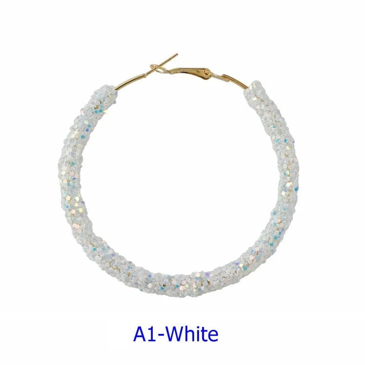 Wholesale 6.5 cm Big Circle Earring Full Rhinestone Viscose Show Earrings Colorful Wedding Jewelry Crystal Hoop Earrings