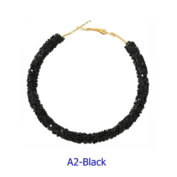 Wholesale 6.5 cm Big Circle Earring Full Rhinestone Viscose Show Earrings Colorful Wedding Jewelry Crystal Hoop Earrings