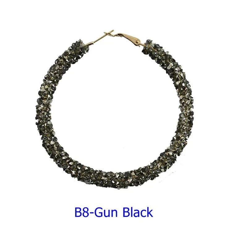 Wholesale 6.5 cm Big Circle Earring Full Rhinestone Viscose Show Earrings Colorful Wedding Jewelry Crystal Hoop Earrings