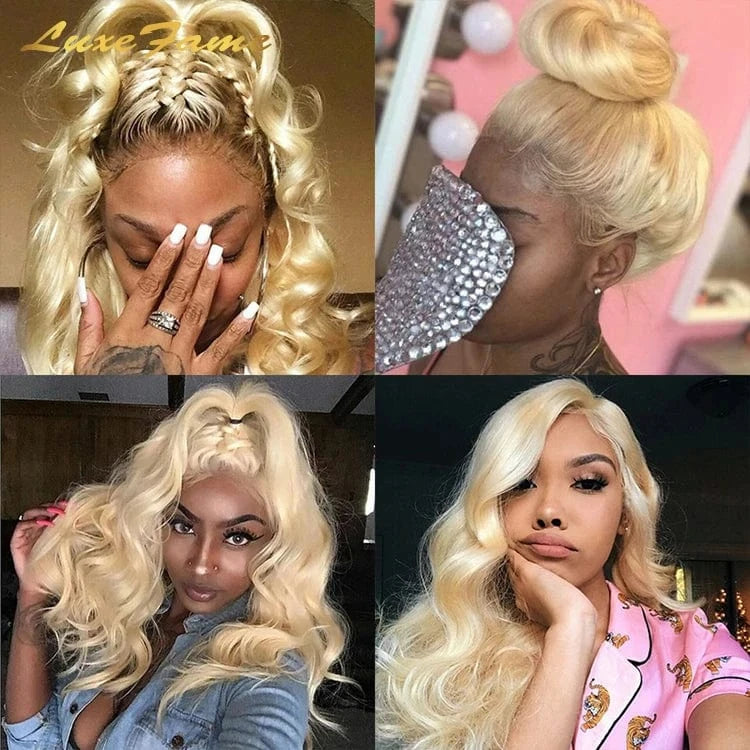 Wholesale 613 Curly Blonde Human Hair Wig,613 Curly Blonde Wig,Body Wave Curly 13x6 613 Lace Front Wig