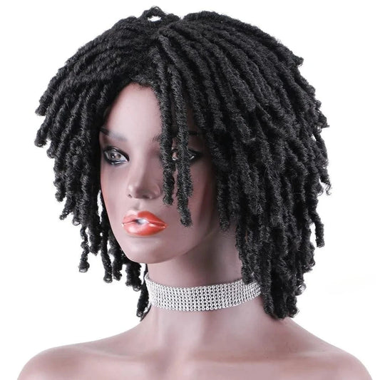 Wholesale 8inch Short Machine Made Afro Curly Synthetic Hair Wigs For Black Women