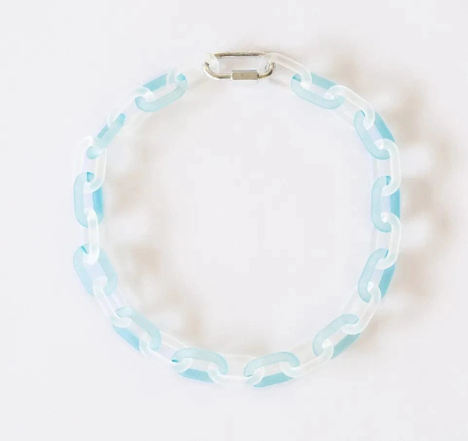 Wholesale Acrylic Cuban Chain Jewelry Lock Necklace Transparent Resin Rock Punk Long Chain Choker Collar Pendant for Men Women