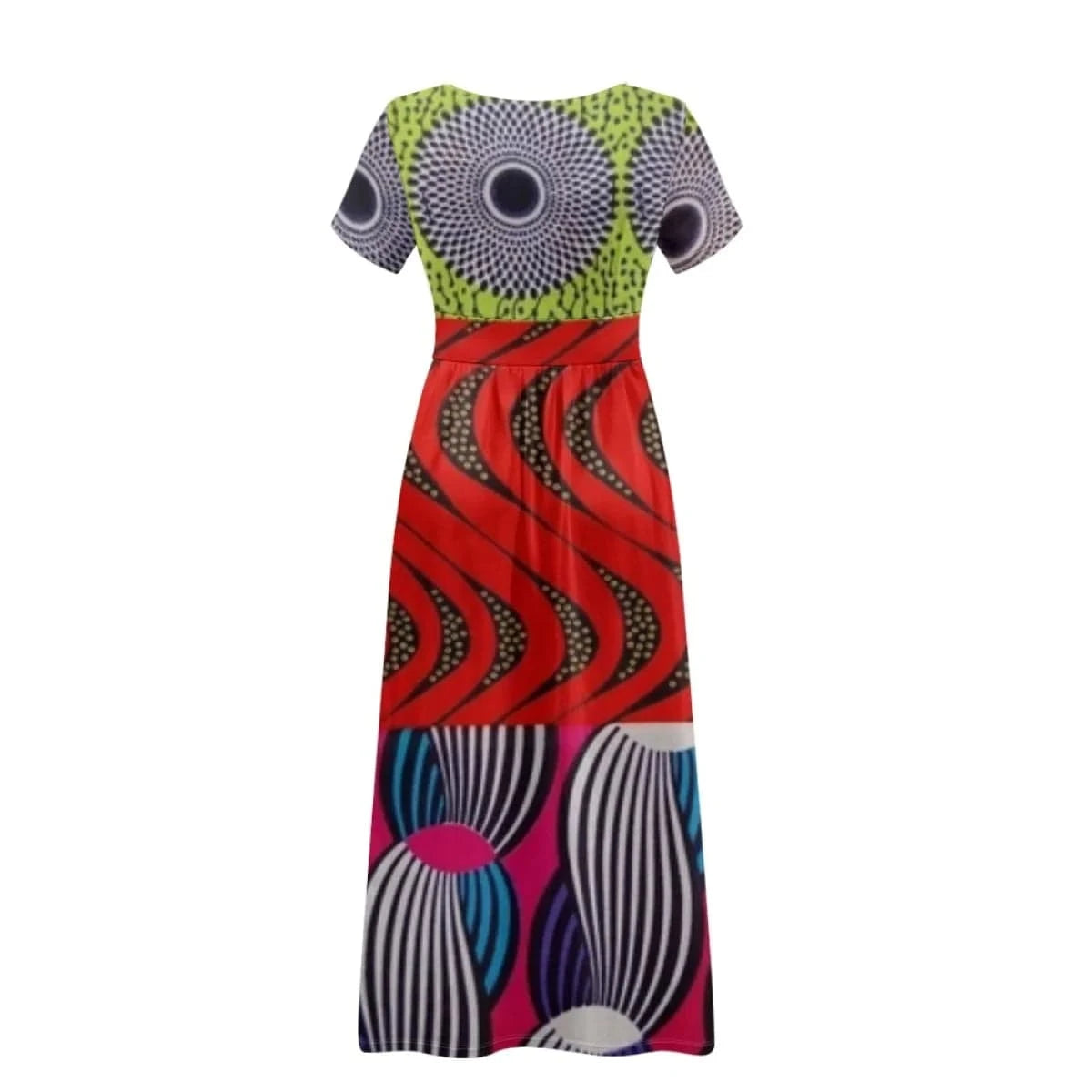 Wholesale African Wax Print Short Sleeve Long Wedding Dress Beautiful Custom Logo Eco-friendly Women Sexy Bodycon Comfy Dresses