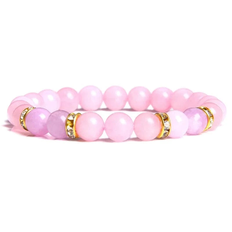 Wholesale Beautiful Fashion Handmade Natural 8MM Pink Rose Quartz Gemstone Stone Beads Bracelet for Women Jewelry