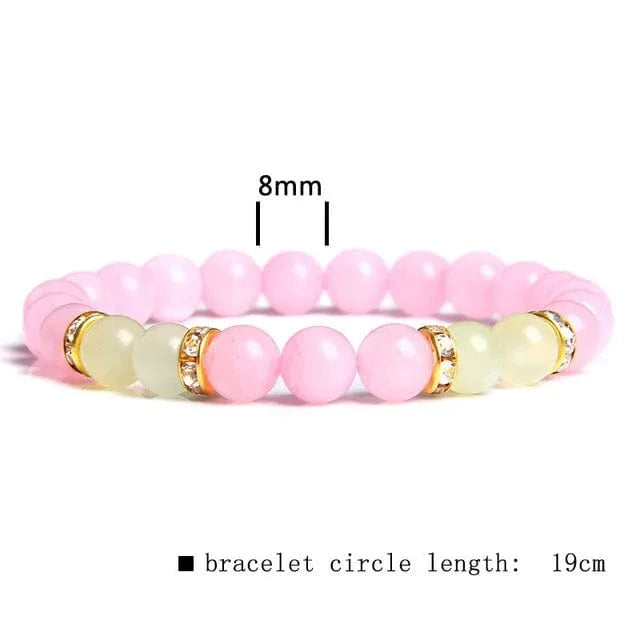 Wholesale Beautiful Fashion Handmade Natural 8MM Pink Rose Quartz Gemstone Stone Beads Bracelet for Women Jewelry
