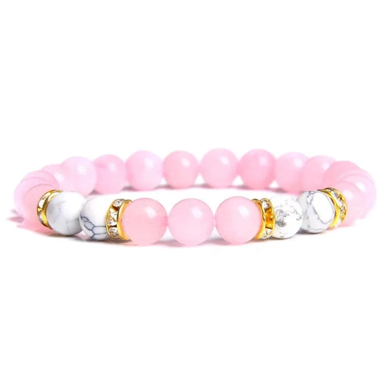 Wholesale Beautiful Fashion Handmade Natural 8MM Pink Rose Quartz Gemstone Stone Beads Bracelet for Women Jewelry
